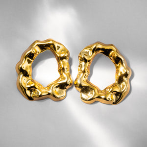 ENNE HAUTE round gold earrings