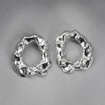 Load image into Gallery viewer, ENNE HAUTE round silver earrings
