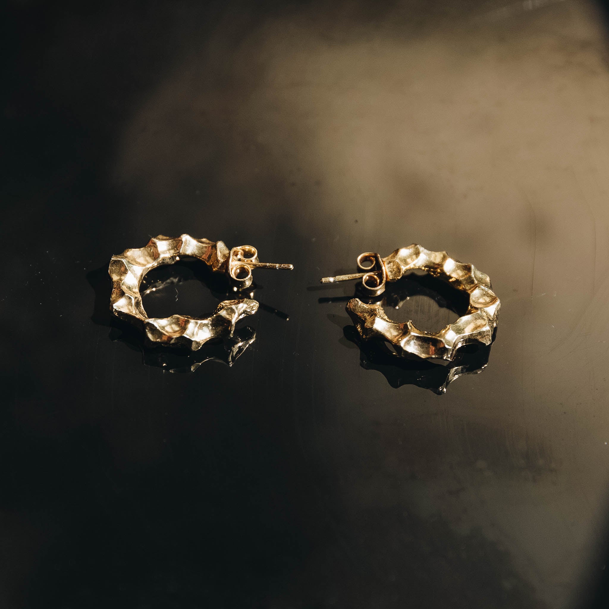 Pollen, gold earrings