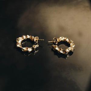 Pollen, gold earrings