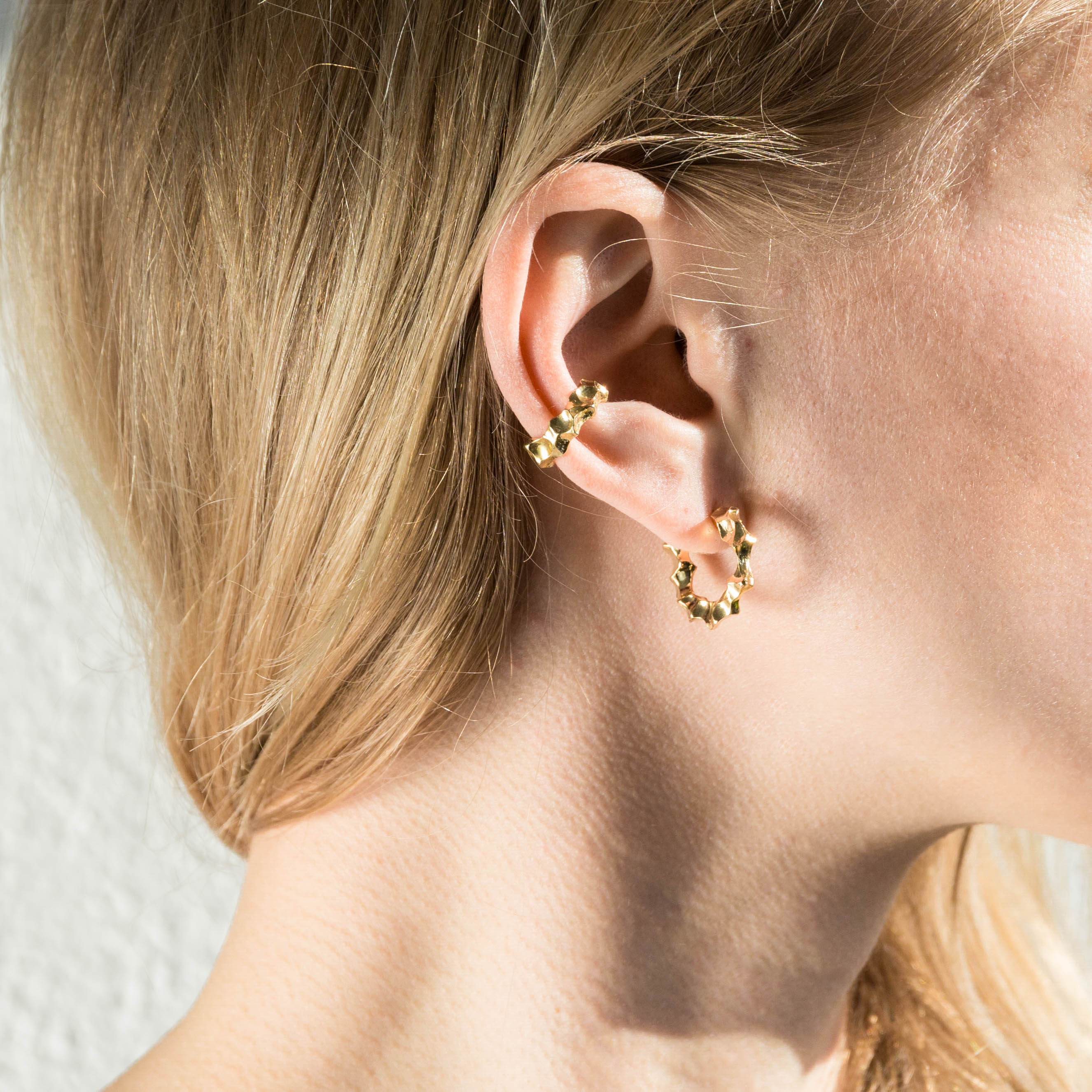 Pollen, gold earrings