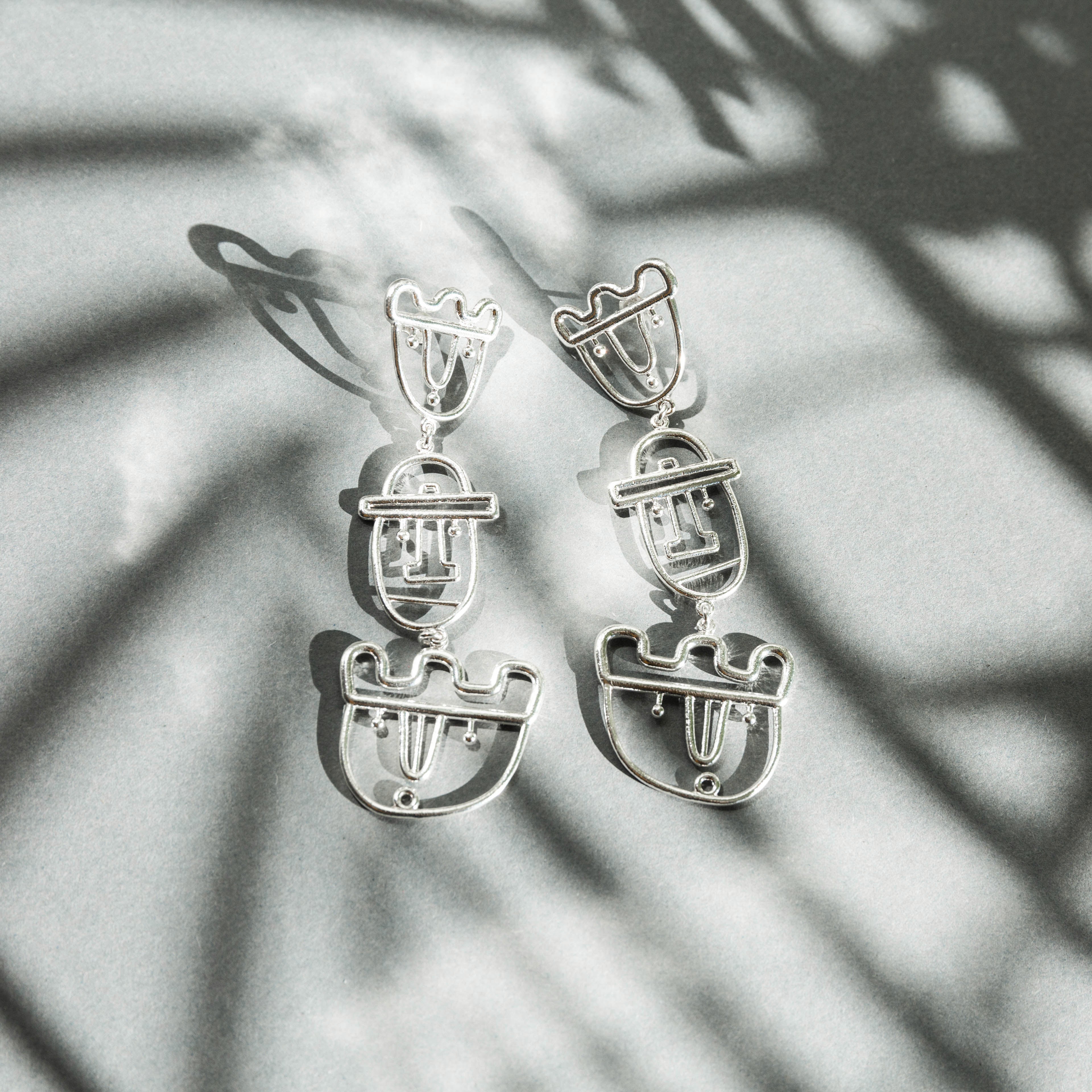 Pilgrim, silver earrings