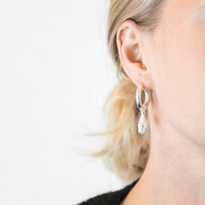 Round silver earrings