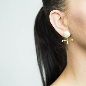 Landscape, gold earrings