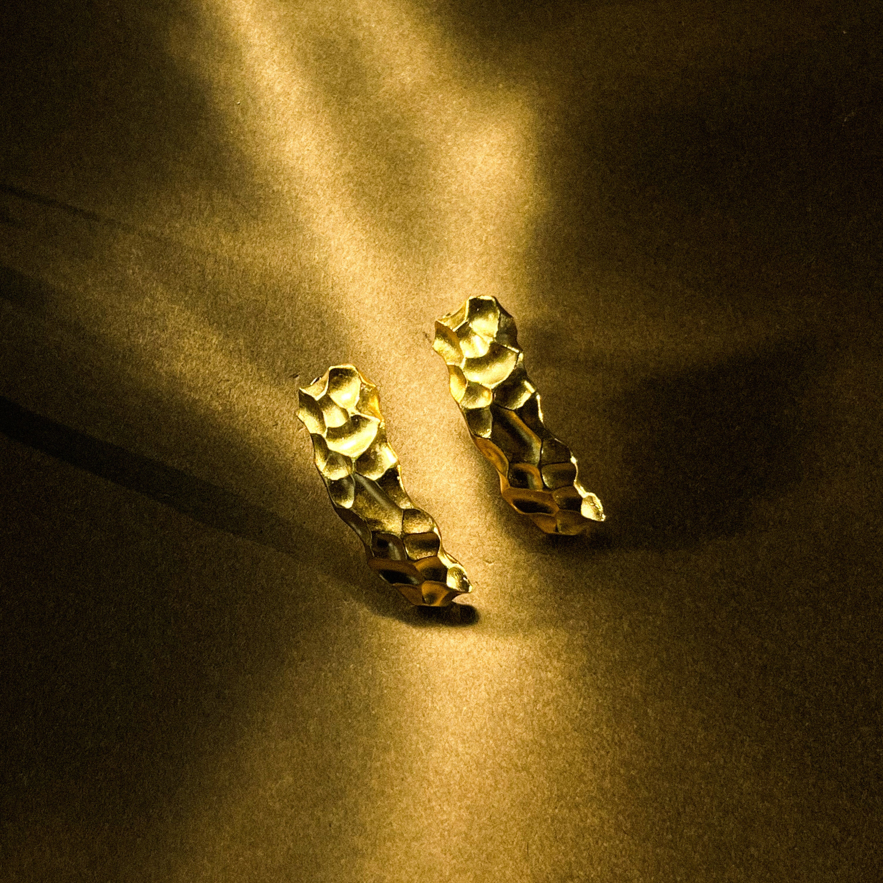 Seedling, gold earrings